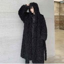 メンズ レディース コート かわいい おしゃれ シンプル カジュアル ファッション 春秋冬 ダーク ミドル 膝丈 フェザー ファー フード 付き ケープ ショー...