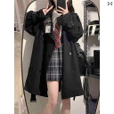 レディース トレンチコート かわいい おしゃれ シンプル カジュアル ファッション 春秋冬 ショート ブラック 小型 英国 黒 カーキ