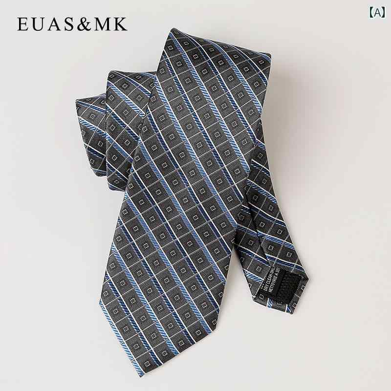 ネクタイ 黒 グレー ストライプ チェック柄 スーツ ビジネス メンズ シルク 7.5センチメートル 作業 プロ フォーマルウェア 会議用 アプリケーション