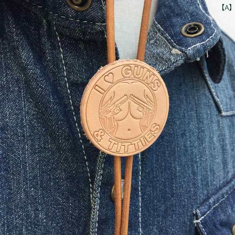 ネクタイ レザー エンボス ナショナル ウエスタン カウボーイ カジュアル ボロ タイ シャツ アクセサリー ノット レジャー キャメル