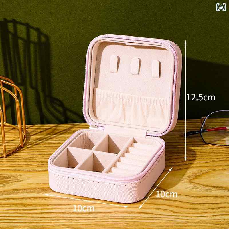 ジュエリー 収納ボックス イヤリング ポータブル ネックレス 小さい 絶妙 おしゃれ 綺麗 可愛い 粋 ピ..