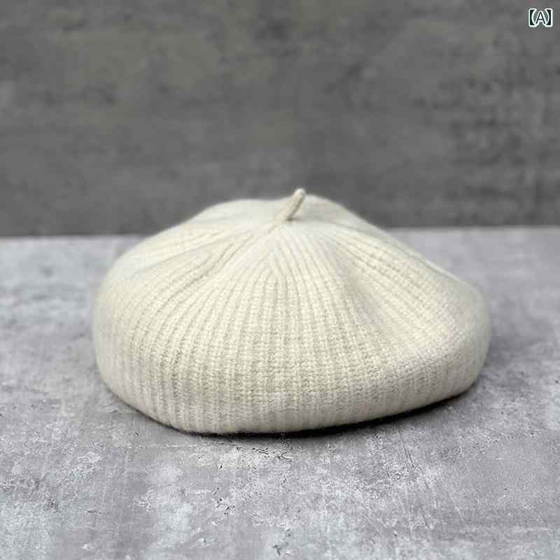 ベレー帽 レディース 秋冬 ソリッドカラー ストライプ レトロ カジュアル カレッジ おしゃれ シンプル ..