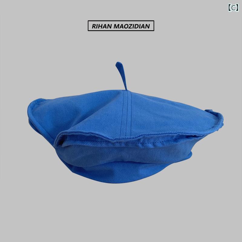 ベレー帽 レディース 秋 レトロ カジュアル カレッジ おしゃれ シンプル ファッション 韓国 画家 帽子 黒 ベージュ 青