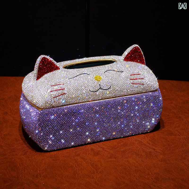 リモコン 収納 ボックス モンド クリスタル 招き猫 ナプキン 装飾品 モダン ライト ホーム リビング ル..