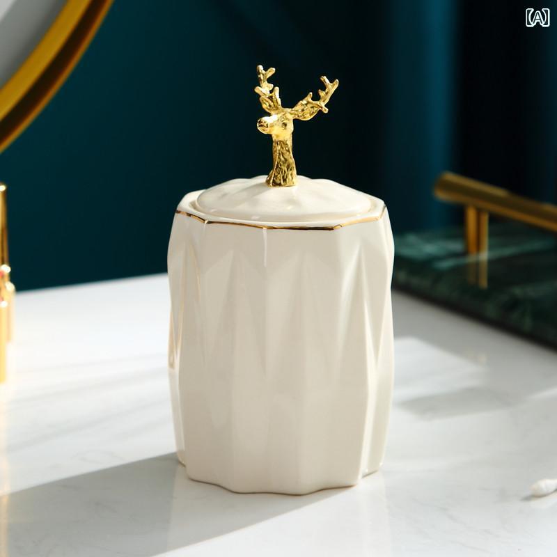 リモコン 収納 ボックス 綿棒 ジャー つまようじ ホルダー 家庭用 セラミック ライト ティーテーブル ..