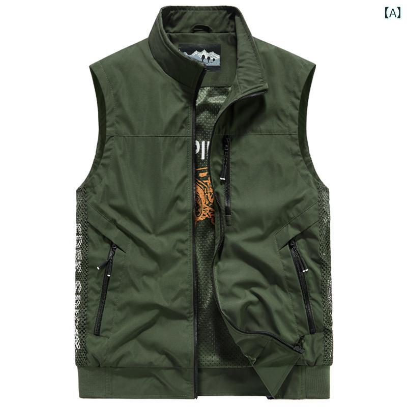 登山 ベスト メンズ おしゃれ シンプル ファッション カジュアル アウトドア 釣り 春夏 ゆったり マル..