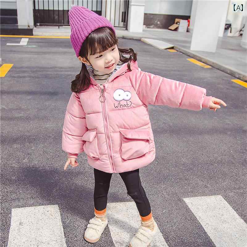 キッズ 子供 女の子 女の赤ちゃん ミドル丈 ゴールド ベルベット 新 厚手 少女 綿 コート 冬 ジャケット ピンク