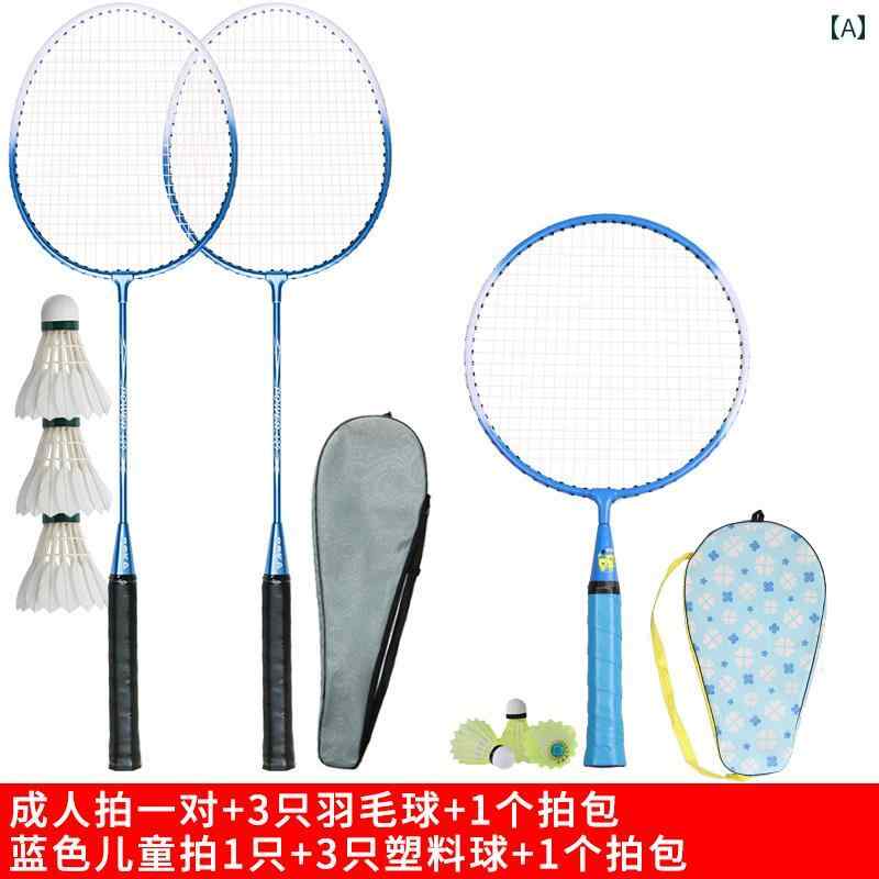 Boca 子供用 バドミントン ラケット 親子 インタラクティブ ファミリー おもちゃ 男の子 女の子向け 3～12歳 幼稚園 屋内 スポーツ ブルー