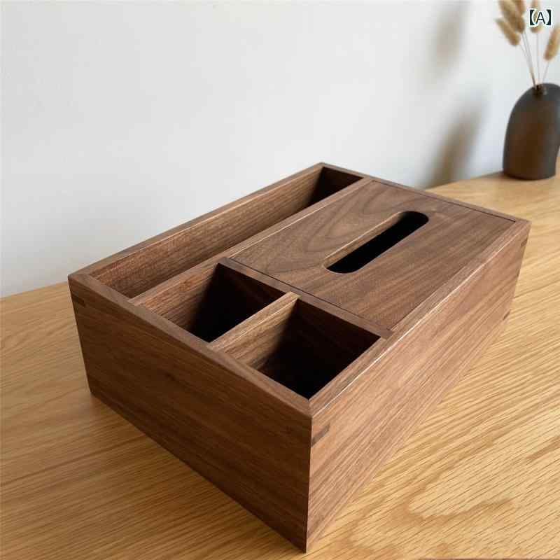 リモコン 収納 ボックス 多機能 雑貨整理 ペンホルダー デスクトップ テーブル ホーム リビング 木製 ..
