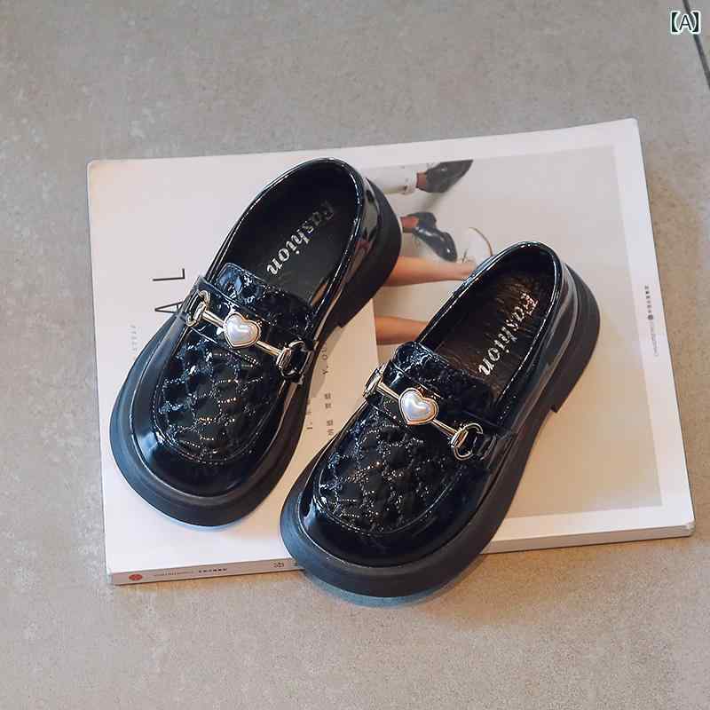 キッズ ローファー 子供 靴 女の子 フォーマル シューズ 黒革 プリンセス パフォーマンス 小さい 新 シ..