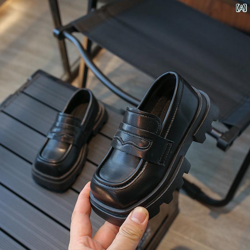 キッズ ローファー 子供 靴 女の子 フォーマル シューズ 黒革 プリンセス パフォーマンス 小さい 新 シ..