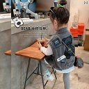 デニム ベスト キッズ 女の子 子供服 ノースリーブ ジャケット Gジャン の コート 春秋 チョッキ グレー