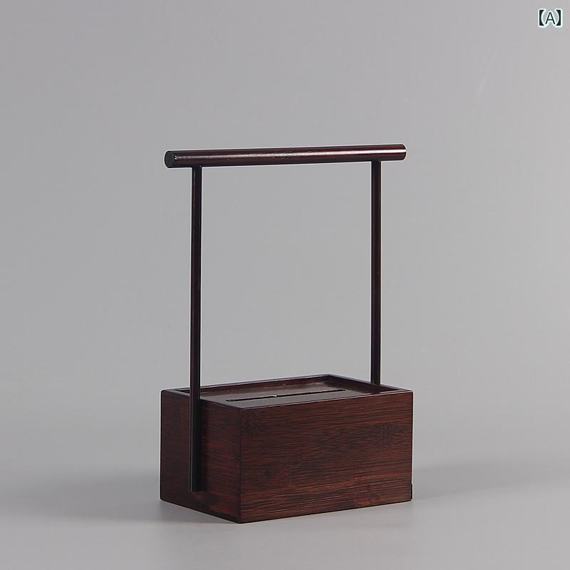 ダークカラー アンティーク 竹 ティッシュ ボックス リビング ルーム ティールーム 箱 収納 シンプル