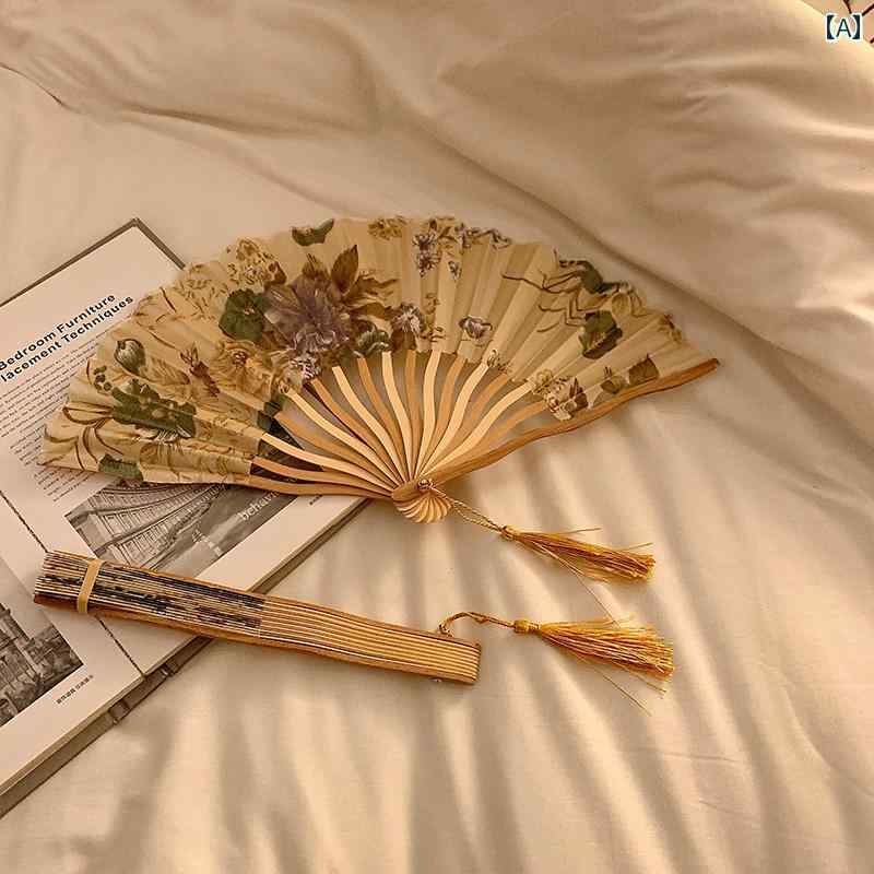 扇子 レトロ 女性 女の子 かわいい おしゃれ シンプル ダンス 演舞 舞台 ギフト チャイナ風 小型 夏 ポ..