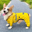 コーギー レインコート 防水 オールインクルーシブ ビションフリーゼ テディ 犬 服 専用 中型 ペット カジュアル イエロー