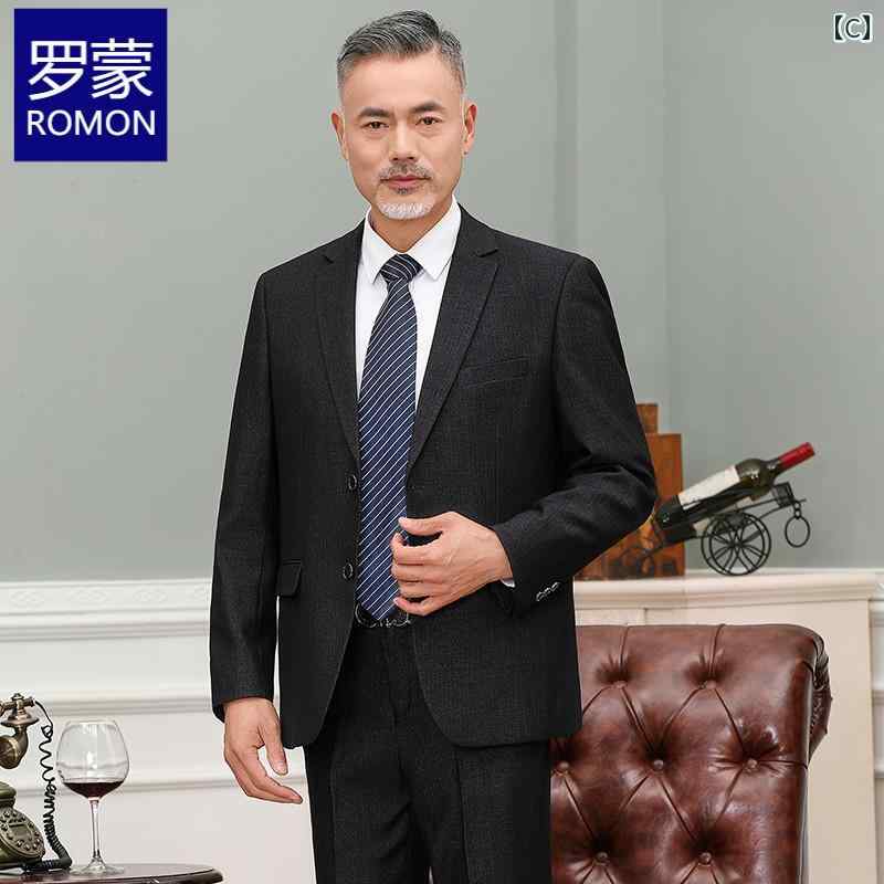 メンズ スーツ おしゃれ 紳士服 男性 ビジネスカジュアル フォーマルウェア ジャケット 秋 パパ お父さん チェック柄 ツーピース グレー ネイビー ブラック