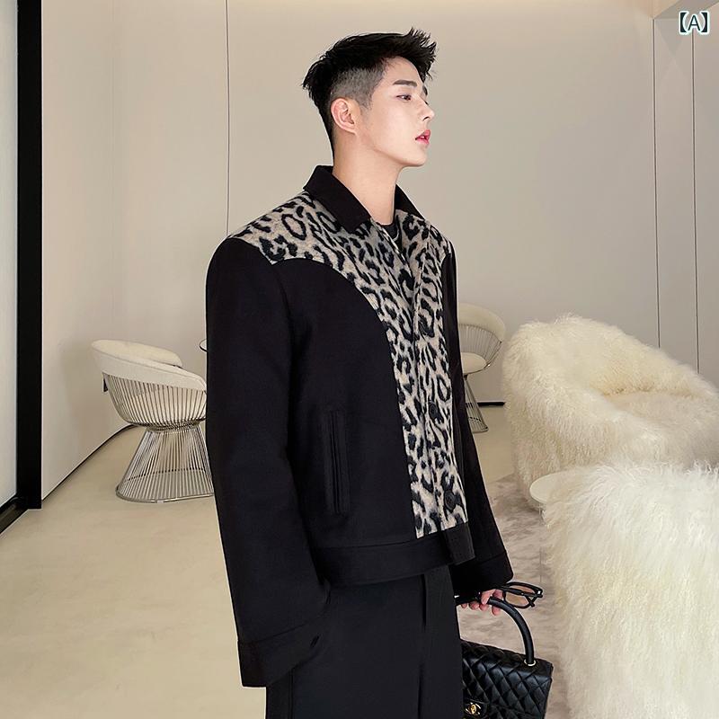 ヒョウ柄 ジャケット メンズ レオパード プリント アウター カジュアル 綺麗 おしゃれ ファッション 長袖 レトロ ストリート 韓国