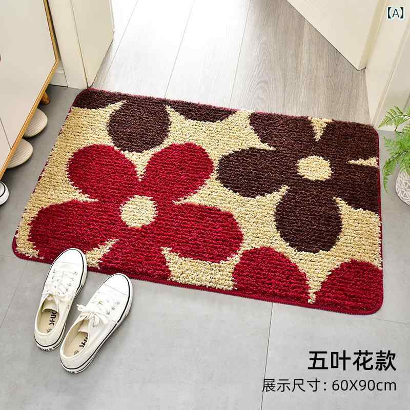 ドアマット 浴室 吸収性 フロア バスルーム 滑り止め 吸水性 エントリー カーペット 玄関 キッチン ホーム 家庭用 現代 フロント 綺麗 おしゃれ レッド 茶色