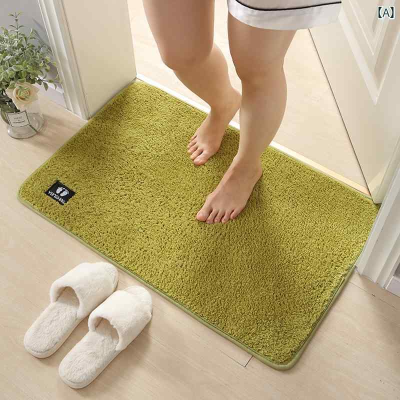 ドアマット 浴室 吸収性 フロア バスルーム 滑り止め 吸水性 エントリー カーペット 玄関 キッチン ホーム 家庭用 現代 フロント 綺麗 おしゃれ グリーン ブラウン グレー