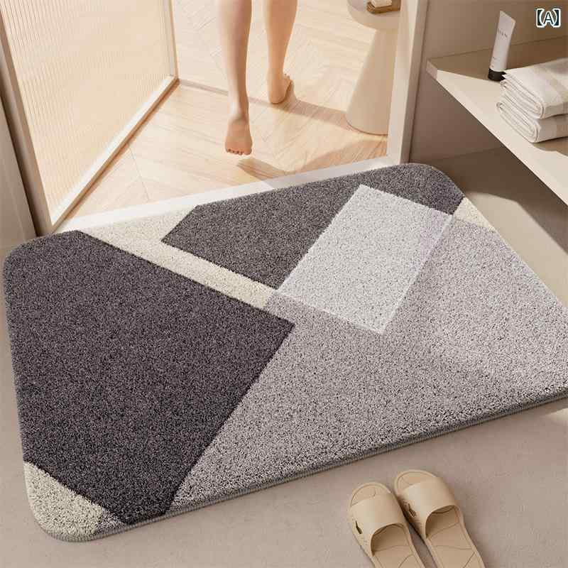 ドアマット 浴室 吸収性 フロア バスルーム 滑り止め 吸水性 エントリー カーペット 玄関 キッチン ホーム 家庭用 現代 フロント 綺麗 おしゃれ