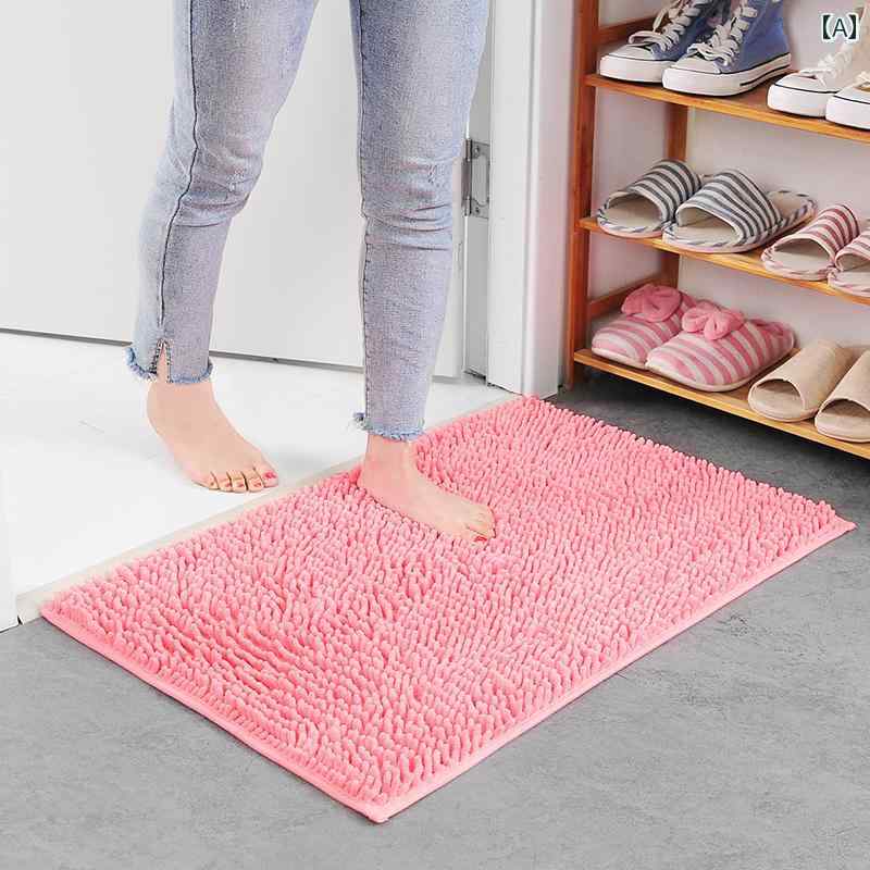 ドアマット 浴室 吸収性 フロア バスルーム 滑り止め 吸水性 エントリー カーペット 玄関 キッチン ホーム 家庭用 現代 フロント 綺麗 おしゃれ ピンク パープル グレー