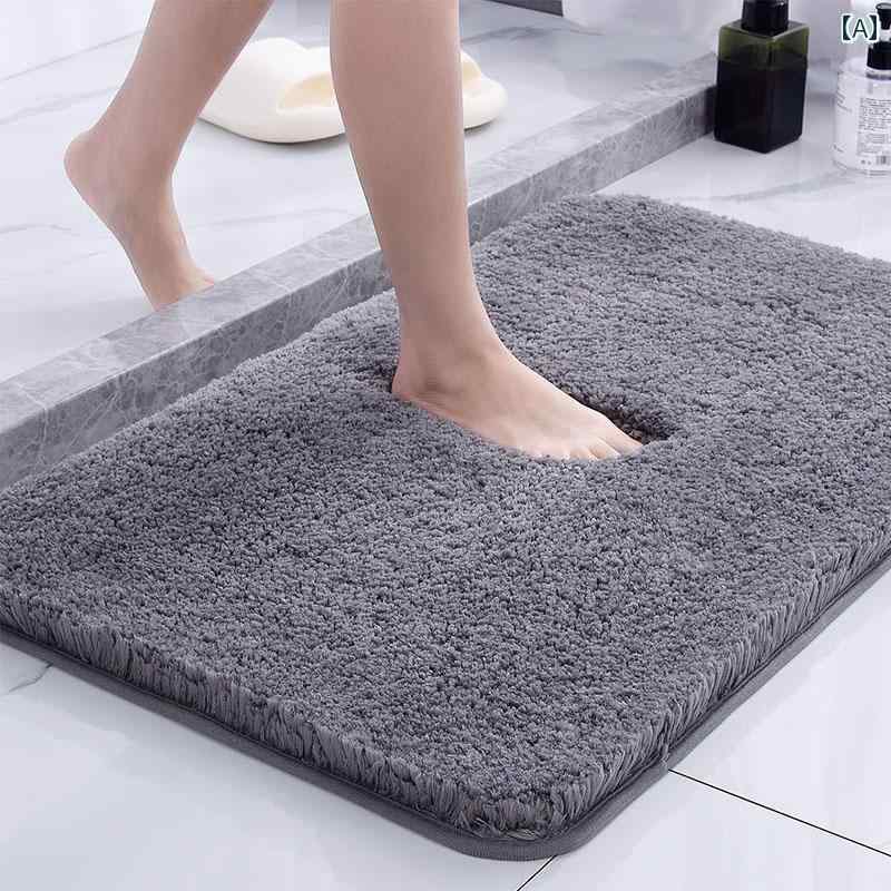 ドアマット 浴室 吸収性 フロア バスルーム 滑り止め 吸水性 エントリー カーペット 玄関 キッチン ホーム 家庭用 現代 フロント 綺麗 おしゃれ グレー ブラウン ブルー