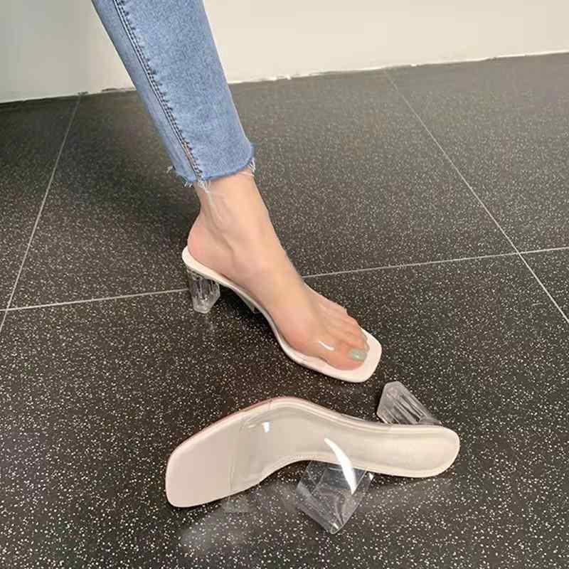 サンダル透明 クリスタル 女性 レディース 滑り止め 傷つけない プリンセス バスルーム 入浴 家庭用 屋内 スリッパ おしゃれ 可愛い 夏 ハイヒール ホワイト