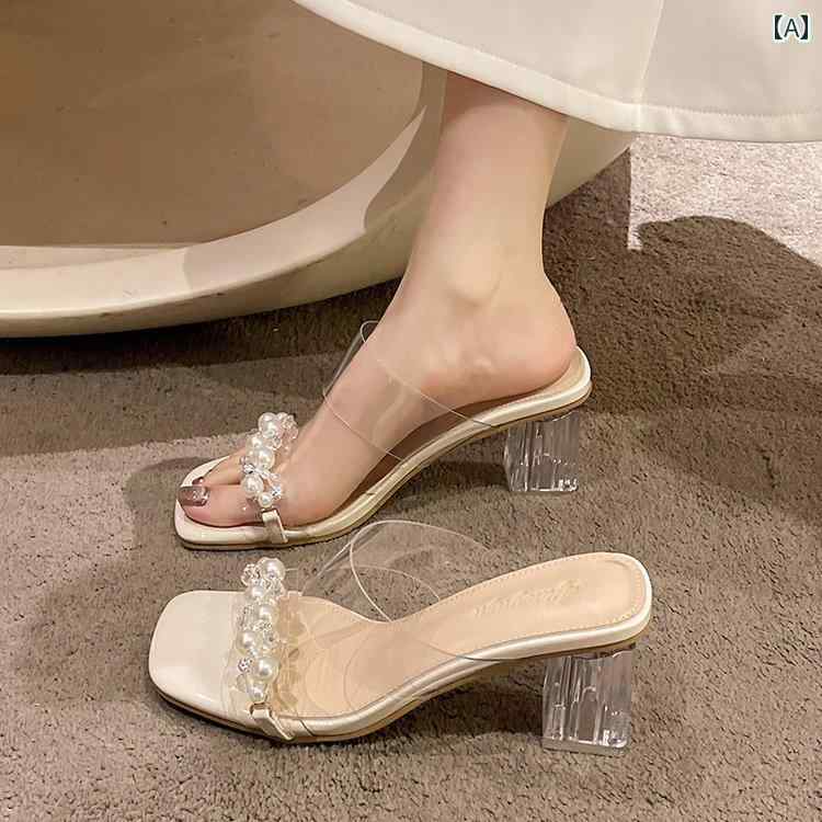 サンダル透明 クリスタル 女性 レディース 滑り止め 傷つけない プリンセス バスルーム 入浴 家庭用 屋内 スリッパ おしゃれ 可愛い 夏 ハイヒール ホワイト ブラック イエロー