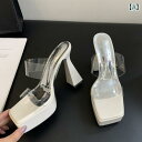 サンダル透明 クリスタル 女性 レディース 滑り止め 傷つけない プリンセス バスルーム 入浴 家庭用 屋内 スリッパ おしゃれ 可愛い 夏 ハイヒール シルバ...