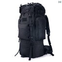 キャンプバッグ アウトドア レジャー メンズ レディース ハイキング 登山 旅行 大容量 バッグ ブラック