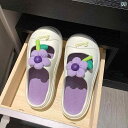 かわいい 靴 レディースシューズ 女の子 夏 アウター ソフト 快適 滑りにくい おしゃれ 綺麗 厚底 サンダル スリッパ ホーム パープル カーキ ブラック