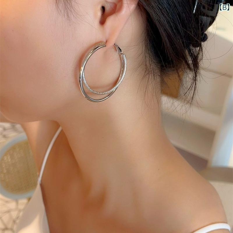 ピアス レディース アクセサリー フープピアス 大ぶり ビッグフープ ジルコニア シ...