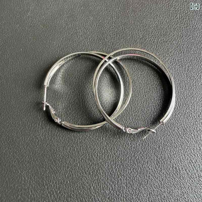ピアス レディース アクセサリー フープピアス 大ぶり ビッグフープ ジルコニア シ...