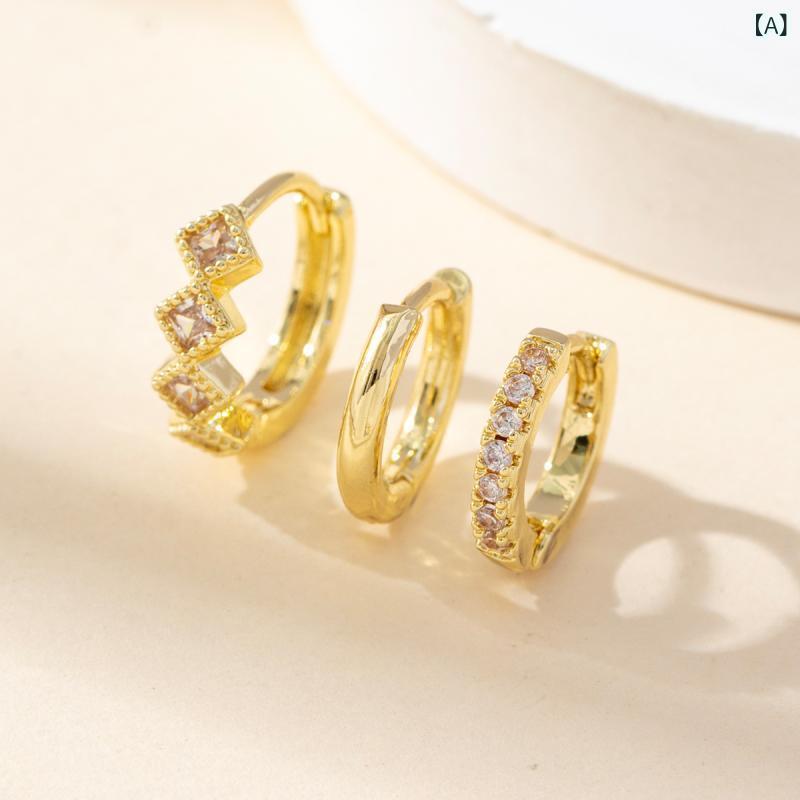 ピアス レディース 耳飾り 欧米 ファッション ジルコニア 蝶 花 モチーフ 14K メッキ 銅製 4点セット 高級感 華奢 エレガント 耳元 アクセント デイリー 通勤用 普段使い 上品 きれいめ シルバー ゴールド系 プレゼント 記念日 贈り物 大人