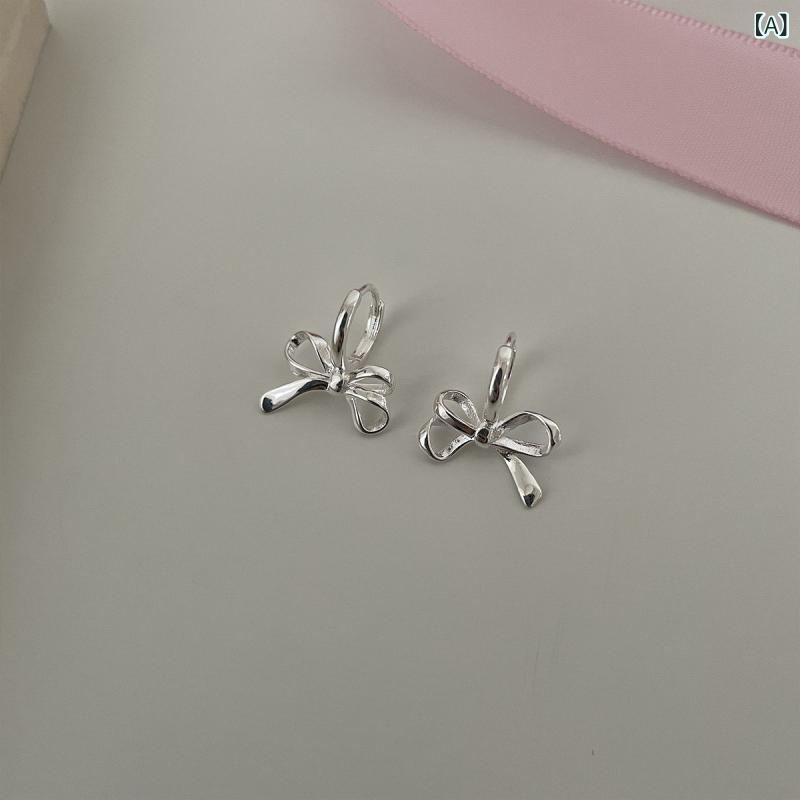 ピアス レディース アクセサリー ジュエリー 耳飾り 耳元 おしゃれ かわいい かわいい 高見え 上品 エレガント 高級感 シルバー ジルコニア 蝶々 リボン モチーフ 耳掛け 耳輪 銀針 キャッチレス フープピアス シンプル 小ぶり ミニ 小さめ 華奢