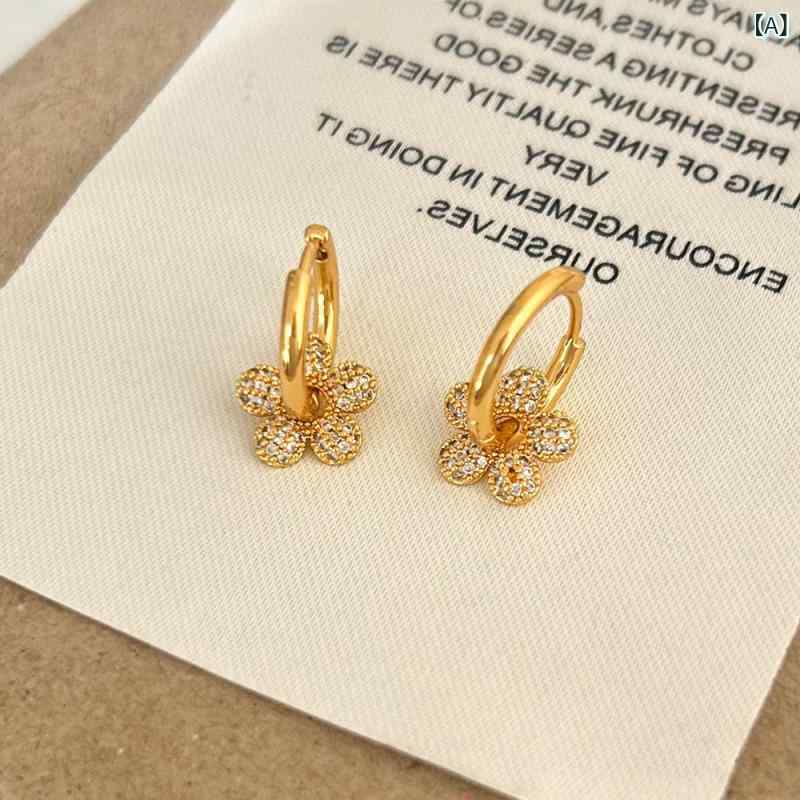ピアス レディース イヤリング アクセサリー ジルコニア 花 フラワー モチーフ 耳...