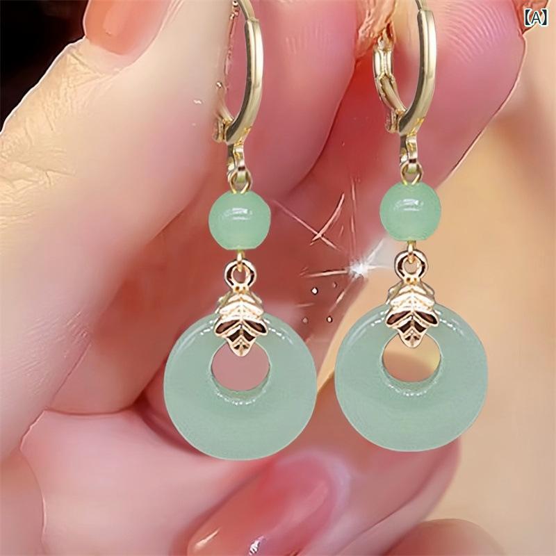 ピアス レディース アクセサリー 和風 平安扣 ロング丈 漢服 華流 レトロ エレガント 上品 精巧 おしゃれ 揺れる 伝統的 復古調 装飾品 贈り物 プレゼント デイリーユース パーティー カジュアル ギフト 記念日 エスニック モダンデザイン 繊細な