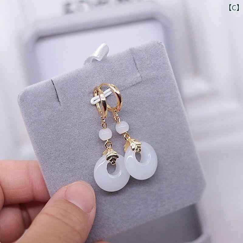 暮らしのお手伝いのピアス レディース アクセサリー 和風 平安扣 ロング丈 漢服 華流 レトロ エレガント 上品 精巧 おしゃれ 揺れる 伝統的 復古調 装飾品 贈り物 プレゼント デイリーユース パーティー カジュアル ギフト 記念日 エスニック モダンデザイン 繊細な｜アングル3