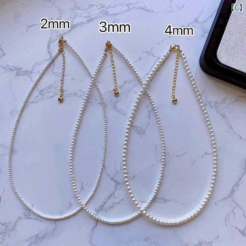 暮らしのお手伝いのネックレス レディース 鎖骨チェーン 極細 2mm 小粒 パール 真珠 首飾り アクセサリー 重ね付け 華奢 シンプル エレガント 上品 高級感 オフィス カジュアル デート パーティー 結婚式 お呼ばれ 二次会 ギフト プレゼント ジュエリー ゴールド｜アングル3