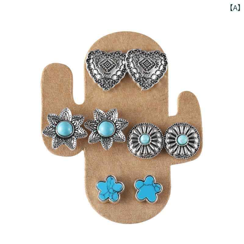 ピアス レディース アクセサリー ジュエリー 耳飾り セット 欧米風 ファッション オシャレ レトロ 牛モチーフ デザイン 個性派 多種類 シンプル 普段使い カジュアル コーディネート 万能アイテム ギフト ジュエリーコレクション