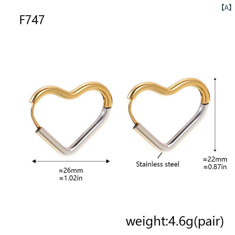 ピアス レディース ハート型 フープピアス ステンレス製 サージカルステンレス おしゃれ かわいい シンプル 大人かわいい 高級感 普段使い オフィス デート お出かけ ギフト 華奢 軽量 つけっぱなし 金属アレルギー対応 両耳用 シルバー ゴールド ピン
