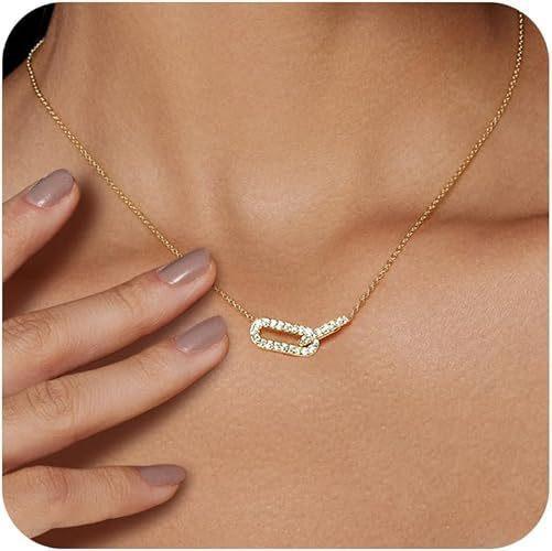 ネックレス レディース ジルコニア 2連 リング モチーフ ペンダント アクセサリー ...