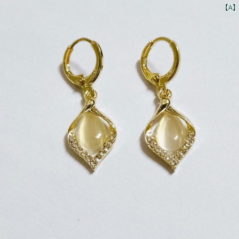 ピアス レディース アクセサリー 天使の涙 猫目石 郁金香 チューリップ 花びらモチーフ フレンチスタイル かわいい おしゃれ 耳飾り ジュエリー 耳元華やか エレガント 贈り物 ギフト プレゼント 上品 フェミニン デイリー使い お出かけ パーティー