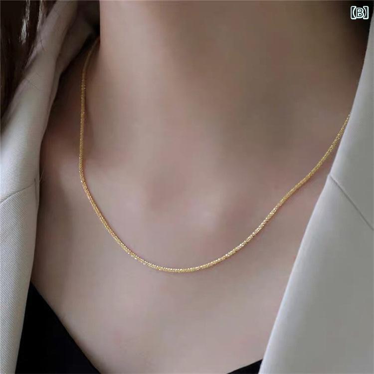 暮らしのお手伝いのネックレス レディース シルバー925 シンプル インスタ映え 鎖骨チェーン 輝き 上品 かわいい スタイリッシュ カジュアル デイリー アクセサリー 首飾り 華奢 ジュエリー シルバーチェーン キラキラ きれいめ オフィス 通勤 お出かけ プレゼント｜アングル2