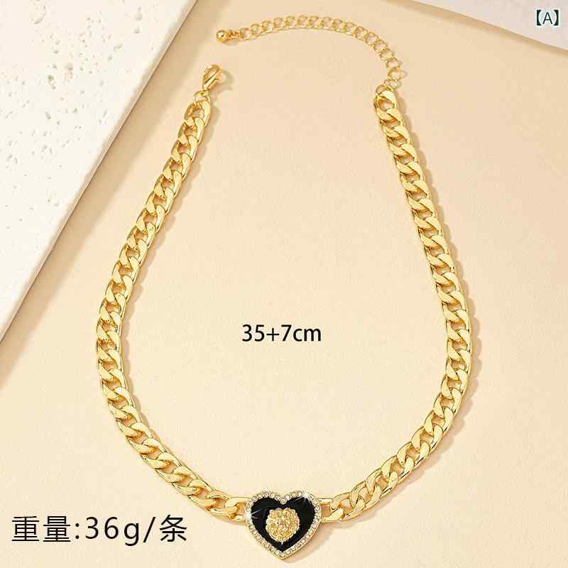 ネックレス レディース アクセサリー ペンダント 鎖骨チェーン ハートモチーフ ジ...