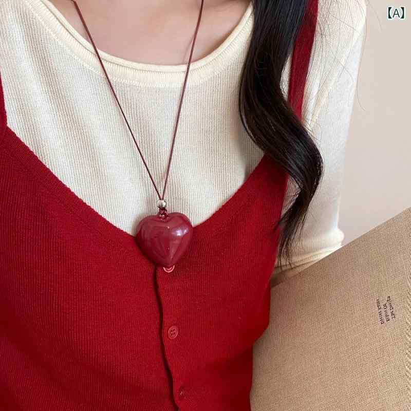 ネックレス レディース 大ぶり ハート ペンダント ラッキーアイテム かわいい シン...
