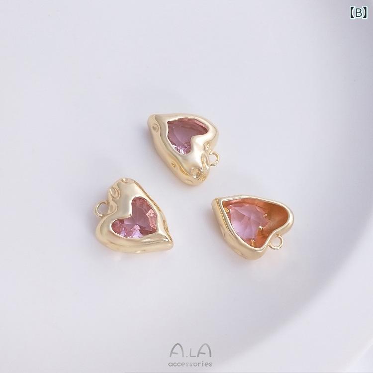 ネックレス レディース ペンダントトップ 14K ゴールド フィルド 桃心 ハート ジル...