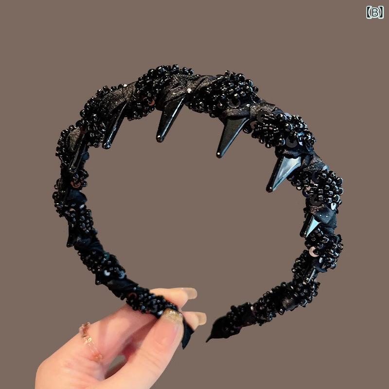 ヘアアクセサリー レディース カチューシャ 王妃風 ヘアバンド 髪飾り 櫛付き 固定...