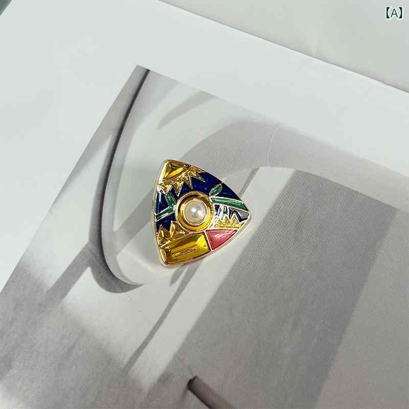 ボタン 付け替え用 円形 三角形 四角形 レトロ 宮廷風 油彩画 アート カラフル エナメル 樹脂製 高級感溢れる 欧風 コート用 ジャケット用 カーディガン用 洋服リメイク アンティーク風 装飾ボタン アクセサリーパーツ ハンドメイド 手芸用品 小物