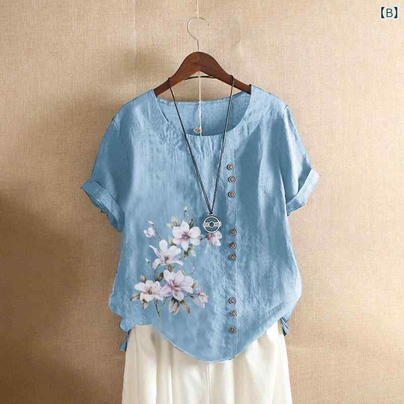 Tシャツ レディース 春夏 レトロ カジュアル ゆったり 半袖 トップス 大きいサイズ プラスサイズ 体型カバー 着痩せ お腹周り 二の腕カバー 体系カバー 普段使い デイリーユース ラウンドネック コットン シンプル 無地 ベーシック ナチュラル 着回 taico-10112978 暮らしのお手伝い サンプル画像2
